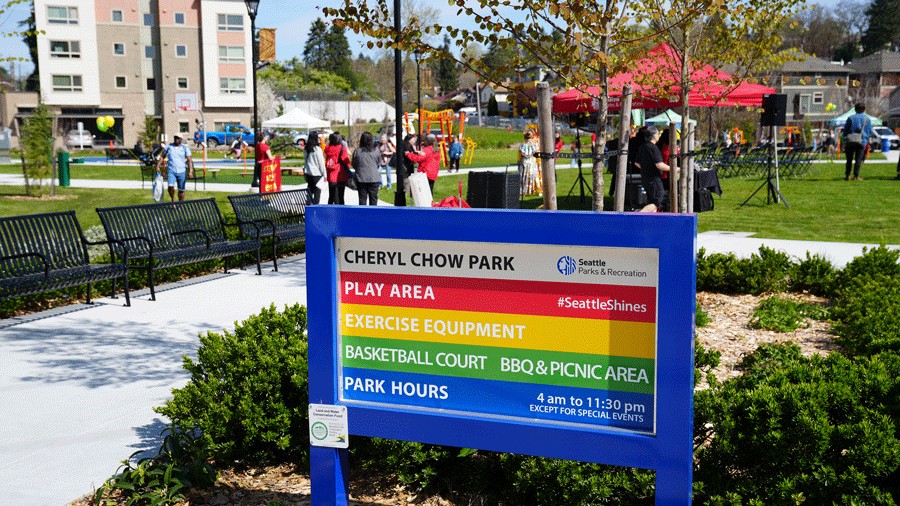 park entrance in Seattle to Cheryl Chow Park