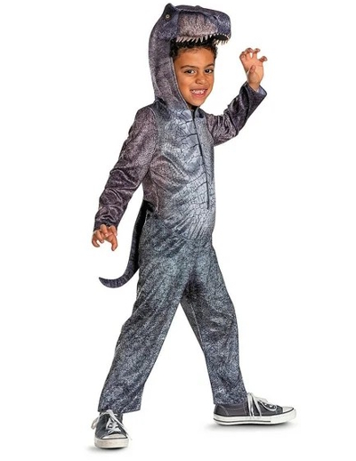 child in a dino costume