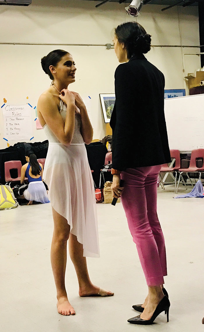 Maya Sulkin, with mentor, dance instructor Shannon Adams 