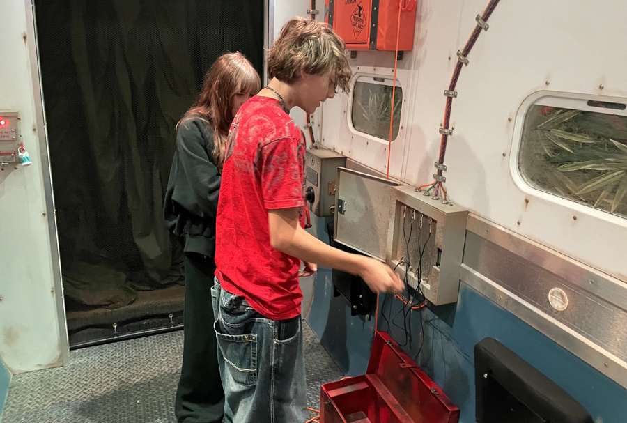 solving a puzzle in an escape room