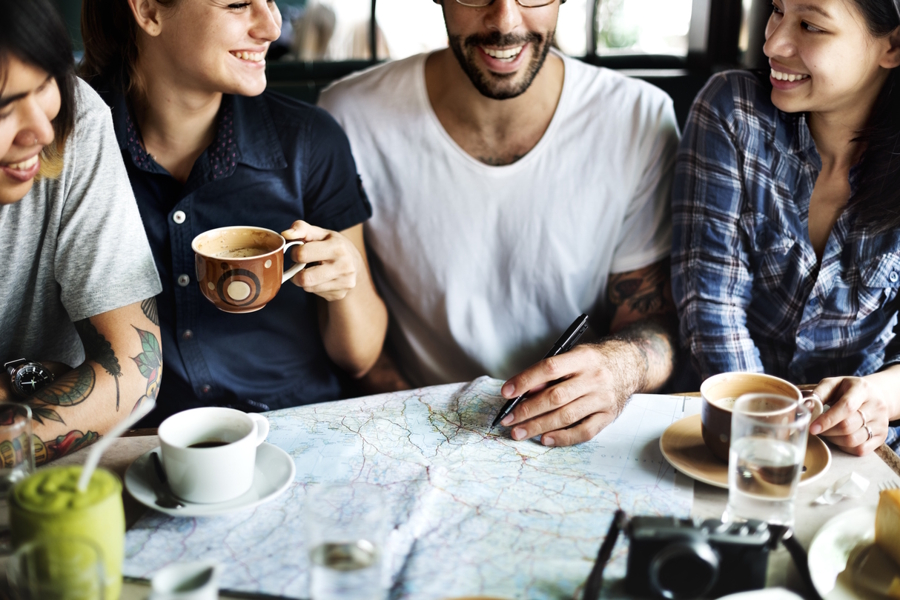 friends planning a trip together