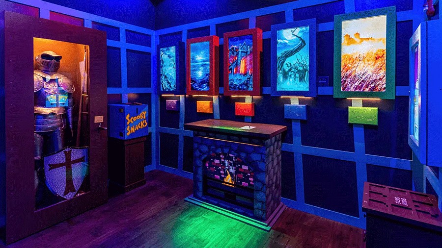 inside the Scooby Doo-themed escape room at Escapology