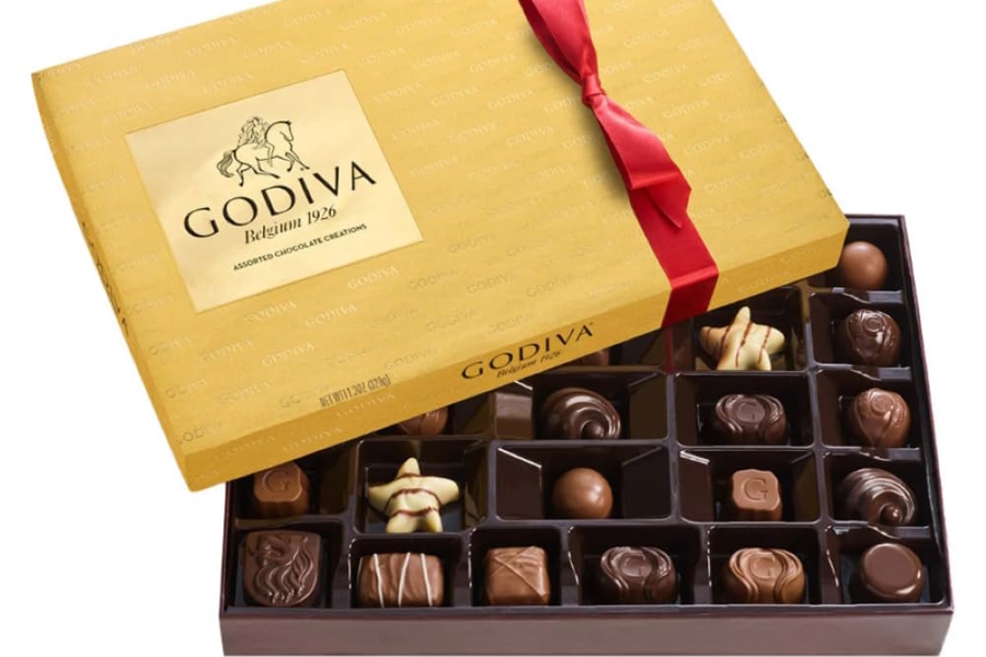 box of fancy Godiva chocolates
