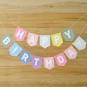 pastel birthday banner