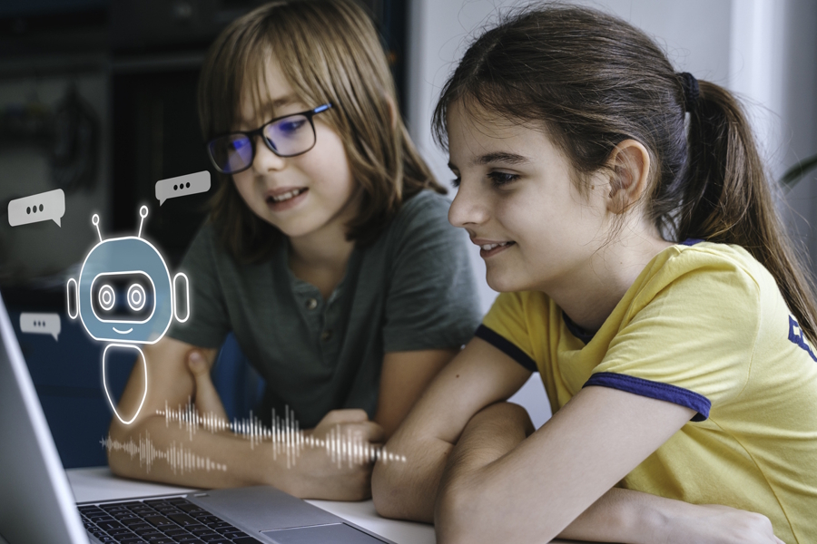 two kids using an AI tutor