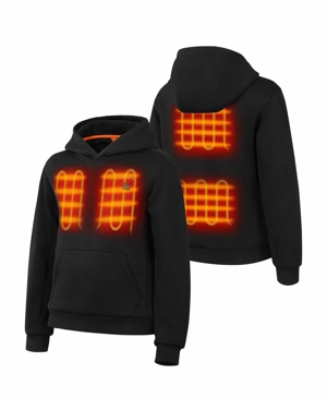 Ororo heated hoodie with glowing inserts to show how kids stay warm when they wear it.
