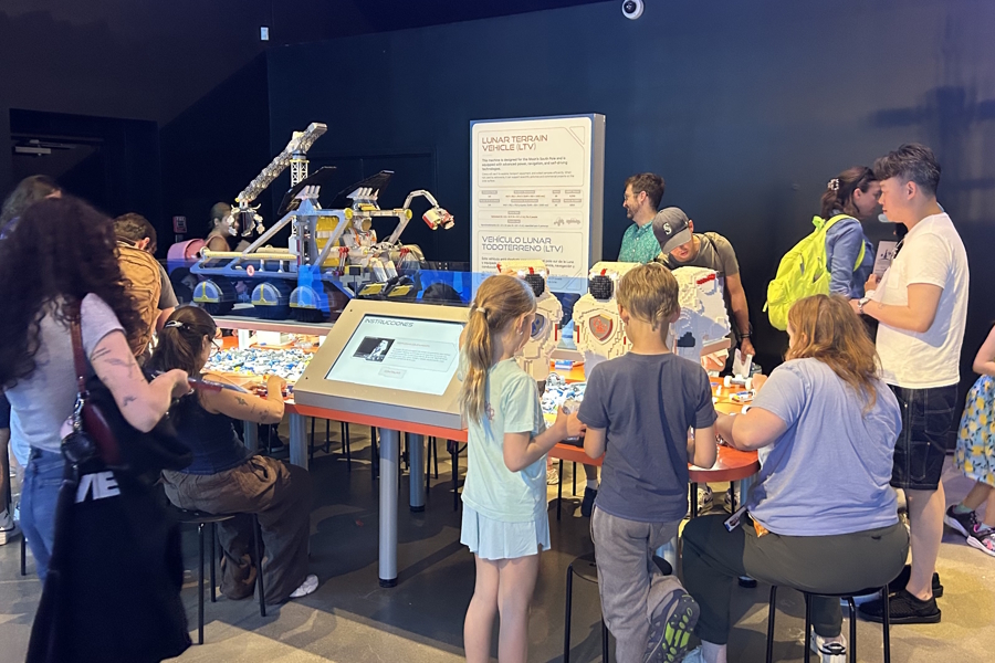 families building with Legos at PacSci