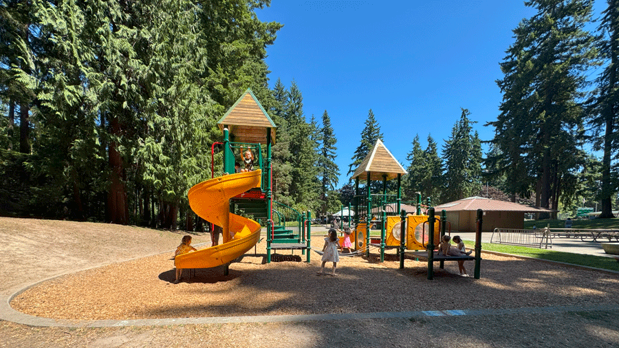 sunny day at Lynndale Park in Lynnwood, a family favorite for shade