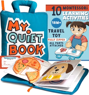 My quiet book cover and inside activity image
