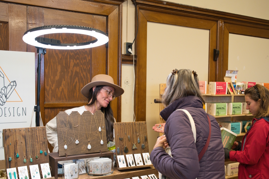 women shopping at the PhinneyWood Winter Festival
