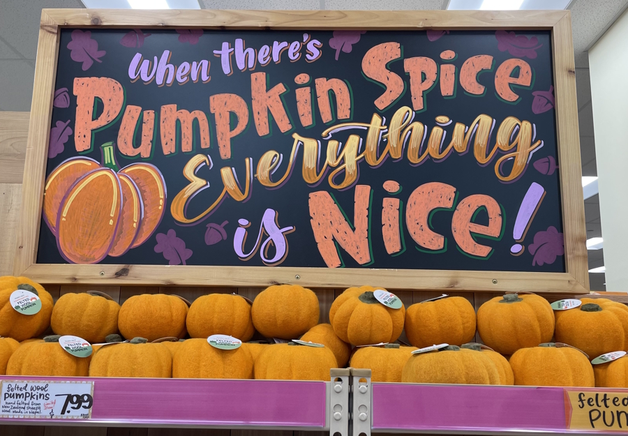 Felt pumpkins at Trader Joes