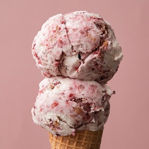 Molly Moon's Raspberry Oat Bar ice cream cone