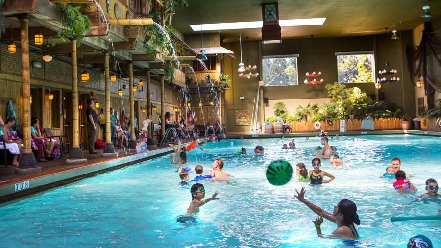 view of the poolside at the anderson school hotel
