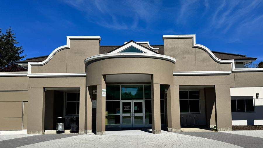 adobe-style building at South Park Community Center, recently renovated with air conditioning and more upgrades