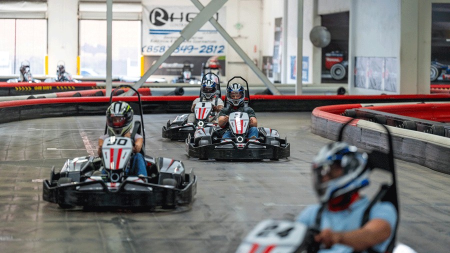 go-kart racing indoors at K1 speed
