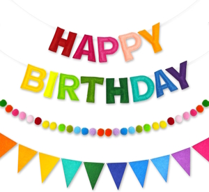 happy birthday banner rainbow