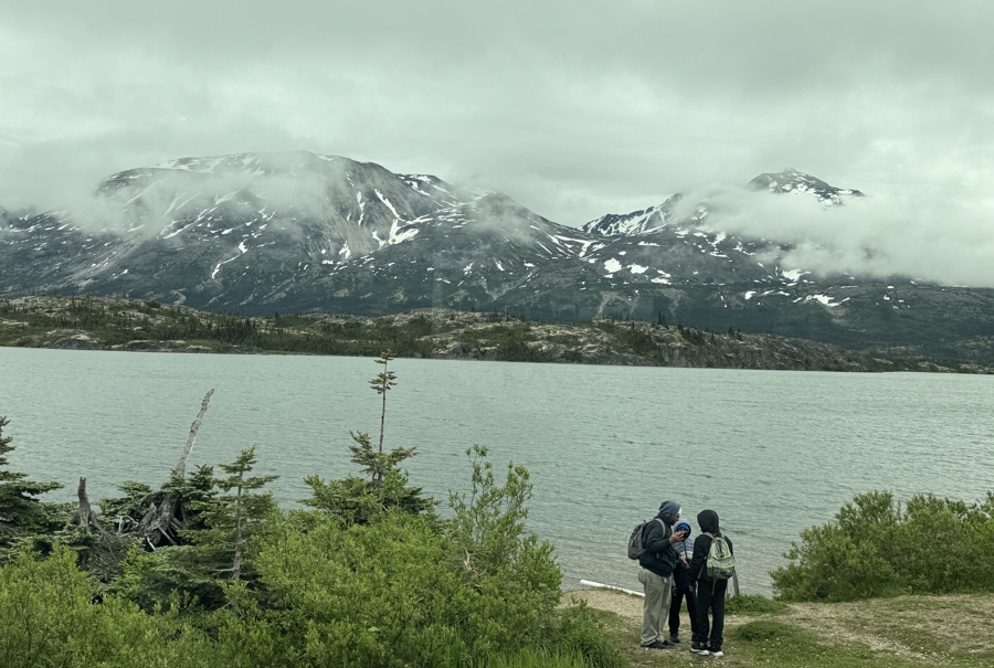 kids on a hike in Alaska