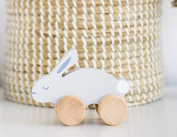 wooden push-pull rabbit toy for toddlers