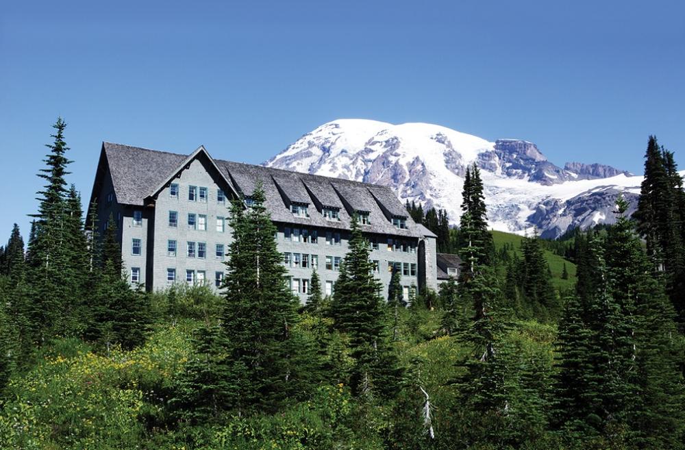 Paradise Inn in Mount Rainier National Park near Seattle Washington, opens for the summer season May 21