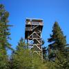 View of Heybrook Lookout tower reachable by a family hike near Seattle and a good choice for families with kids who hate to hike