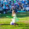 Girl hula hooping at a Seattle summer concert, Celebrate Woodinville an outdoor free concert for families