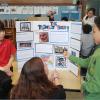 Students at the Giddens School review a lesson on the Tlingit Tribe of Alaska