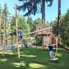 Play structures at the new playground South Lynnwood park near seattle