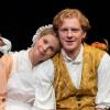 Katheryn Bogley and Ricky Spaulding in The Wickhams: Christmas at Pemberley at Taproot Theatre. Photo by Robert Wade.