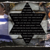 a collage of Israel flag, star of David and hostages taken by Hamas