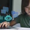 child using an AI tutor to help with homework