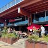 patio seating at Old Stove Co. Brewing in Pike Place Market, a family-friendly brewery