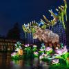 a giant moose with flowers on its antlers at Woodland Park Zoo's WildLanterns, happening this weekend in Seattle