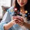 young girl using social media on smartphone