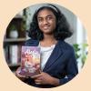 tween novelist anisha pradeep with her book