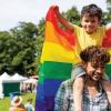 little boy at pride festival