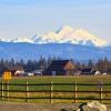 view of the mountains on the drive through Skagit Valley