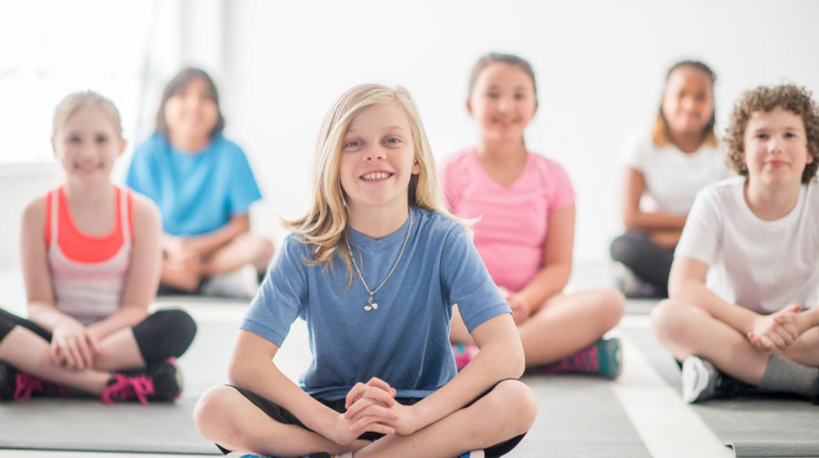 Children practicing mindfulness