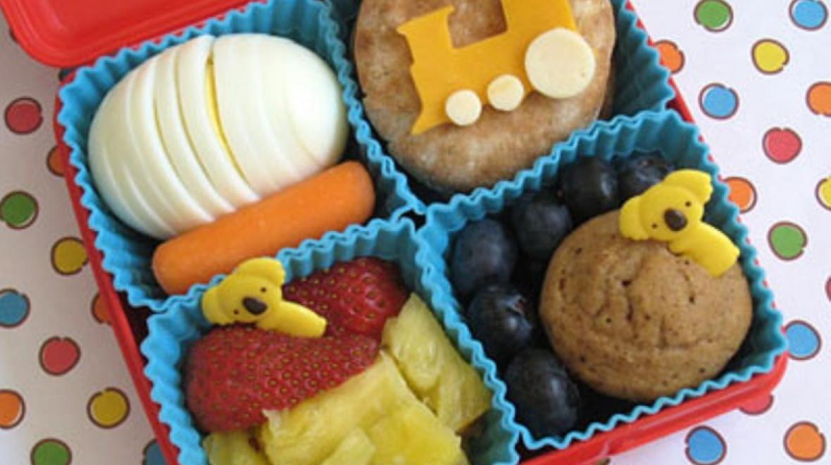 Veggie lunch with cheese train