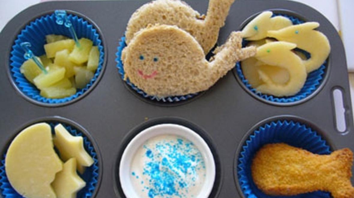 Whale muffin tin lunch