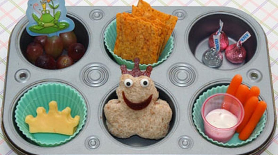 Frog prince muffin tin lunch