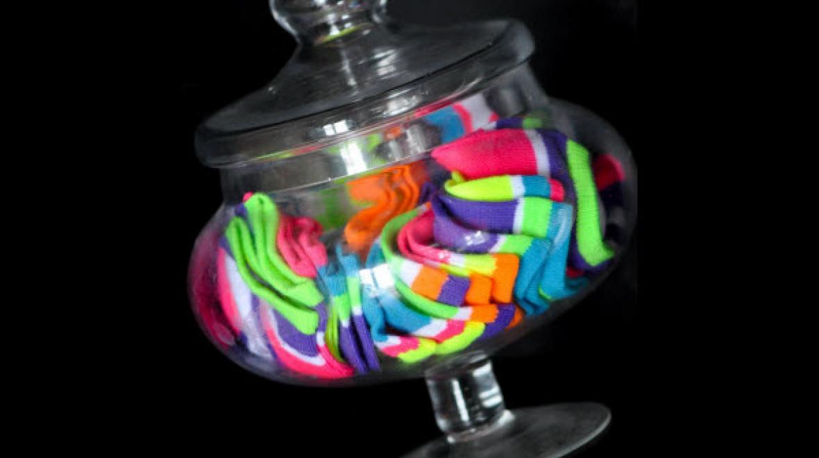 Neon sock favors