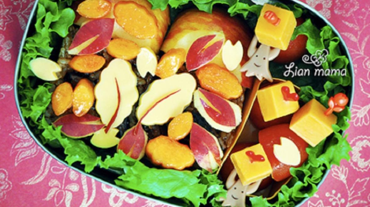 Edible leaves bento box