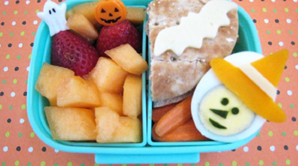 Witch and bat bento lunch