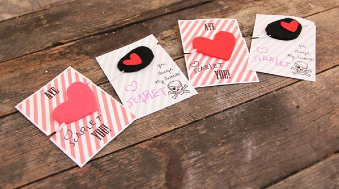 Pirate patch Valentines