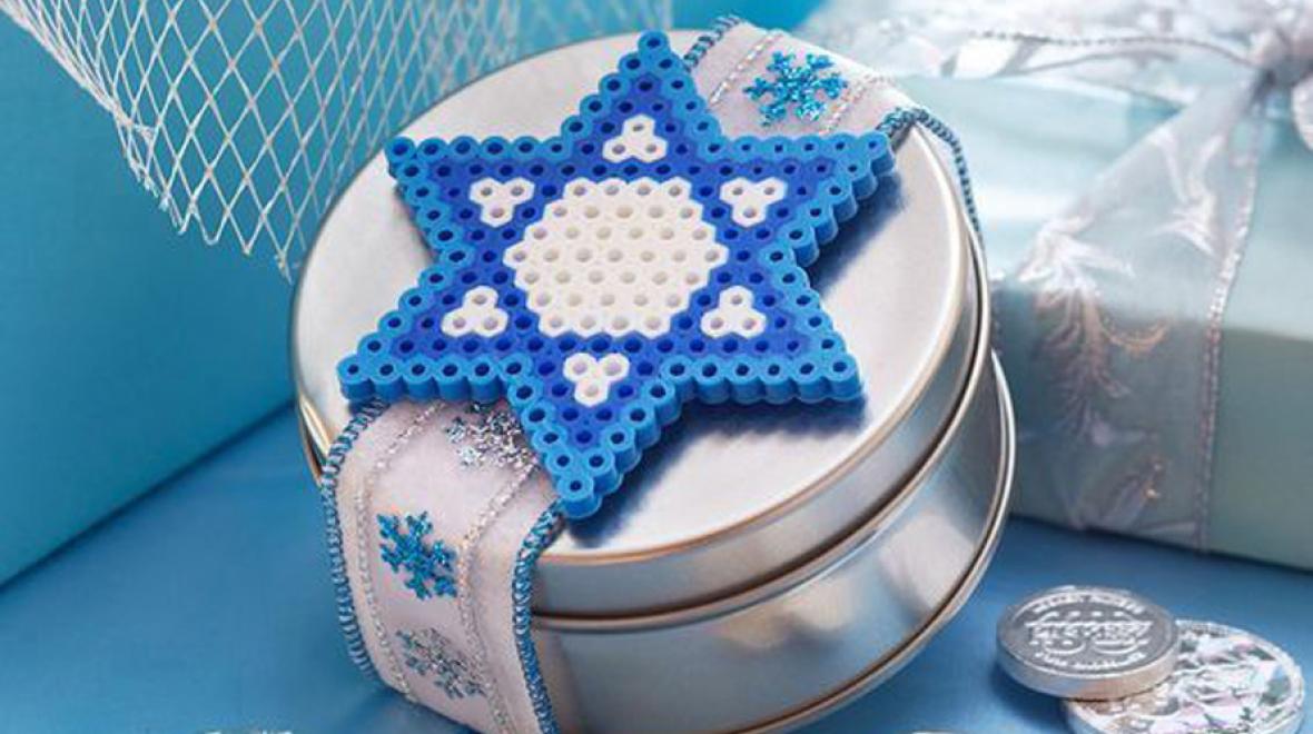 perler star of david tin