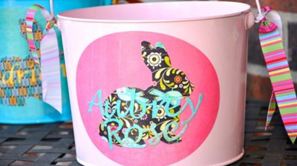 Chalkboard Easter bucket