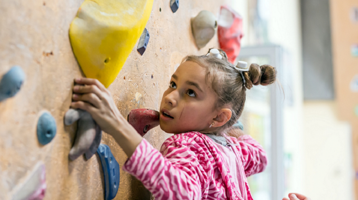 rock climbing girl