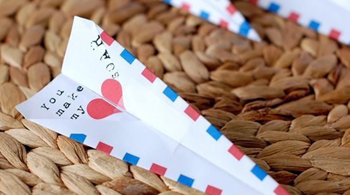 Paper airplane valentines