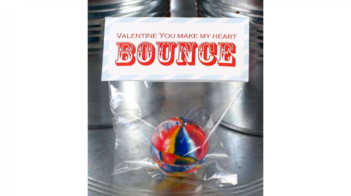 Bouncy ball valentines