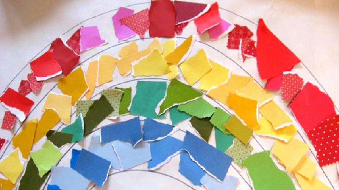 Scrap paper rainbow